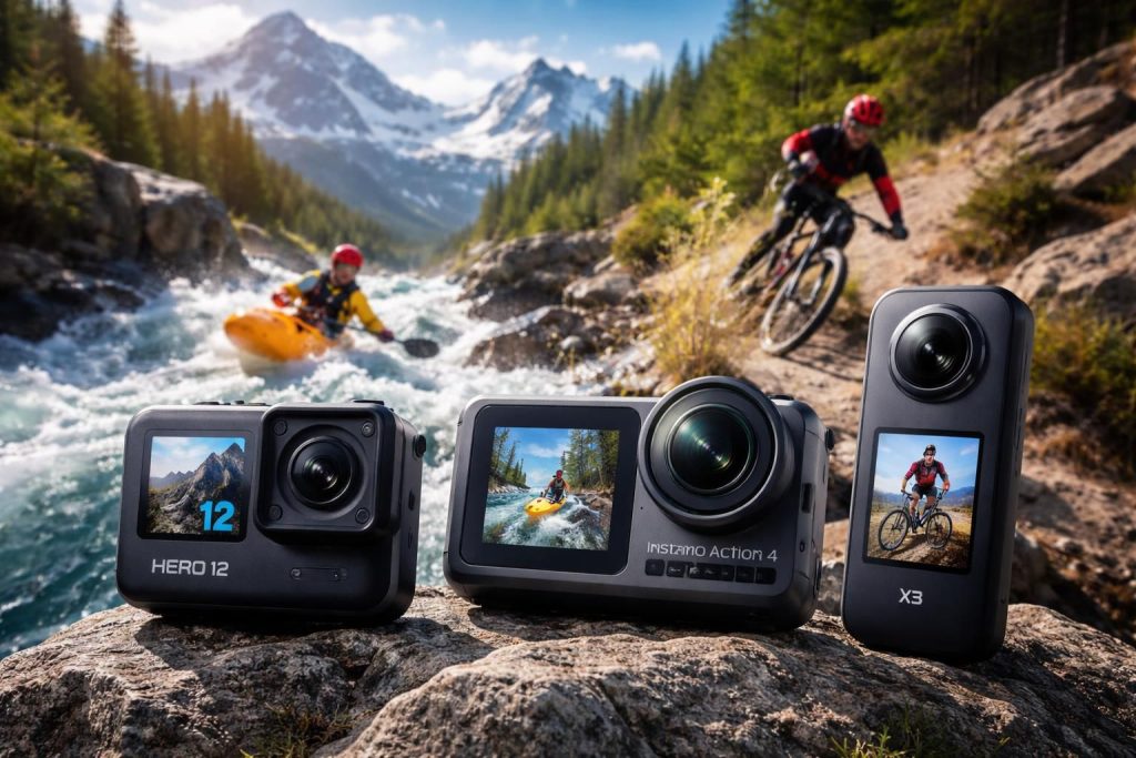 Les caméras sport GoPro Hero 12, DJI Osmo Action et Insta360 pour vos aventures extrêmes
