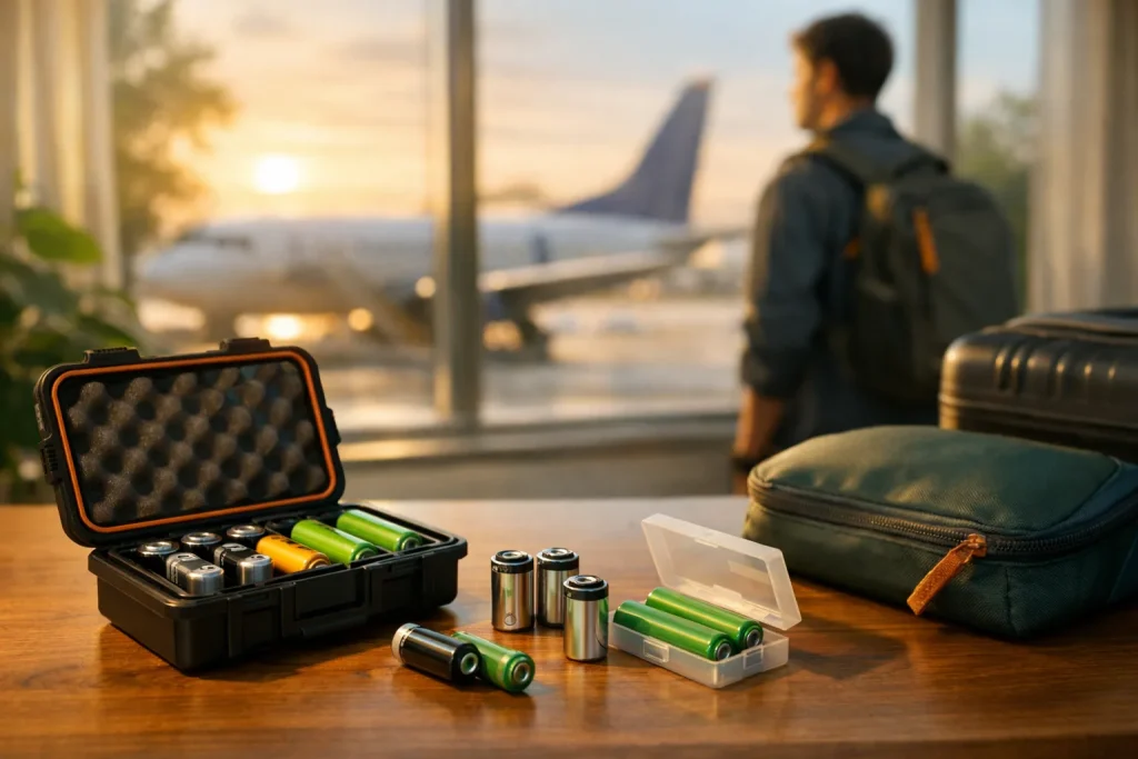 Piles CR123 et batteries lithium : les stocker et les emporter en avion